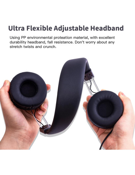 Auriculares Olyre LX-AD para Niños con Micrófono - Negro