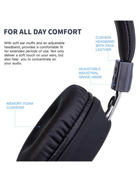 Auriculares Olyre LX-AD para Niños con Micrófono - Negro