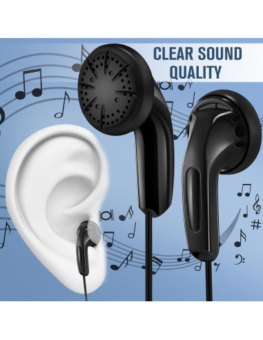 Auriculares Konohan 100 Piezas para Estudiantes Negro 3.5mm