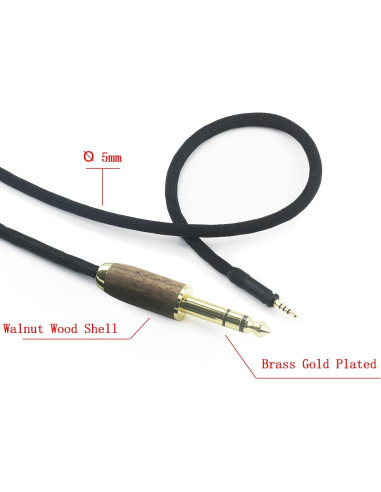 Cable de Audio 6.35mm NewFantasia 2m Cobre Baño Plata Sennheiser