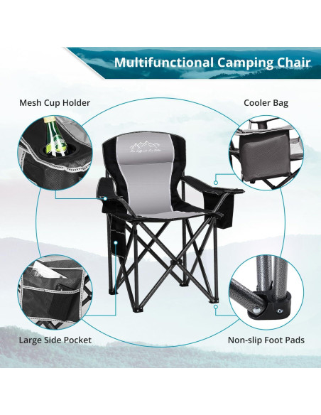 Silla de Camping Plegable SAILARY con Bolsa de Enfriamiento 204kg