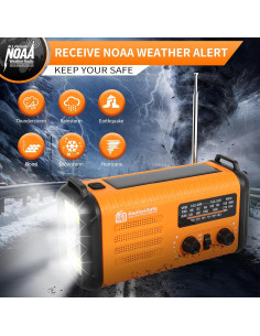 Radio de Emergencia Solar 20000mAh ikidsislands con Linterna y Cargador 2