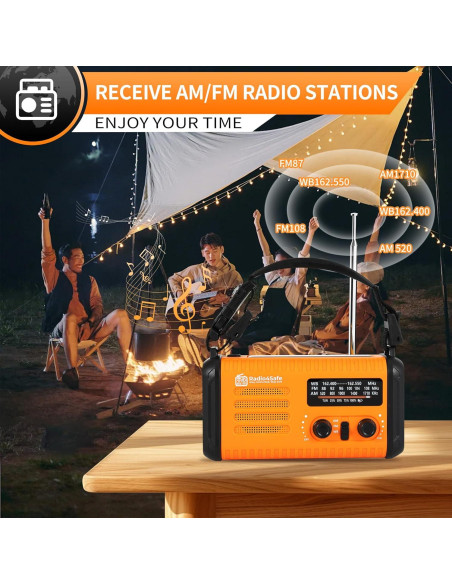 Radio de Emergencia Solar 20000mAh ikidsislands con Linterna y Cargador