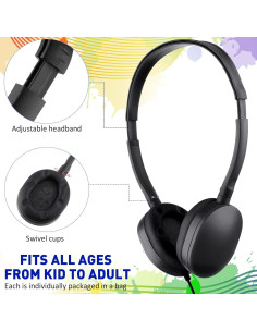 Auriculares Konohan para Niños - Paquete de 18 Ajustables 3.5mm 2