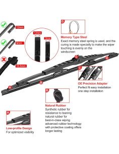 Limpiaparabrisas HOOJUKE 81 cm para RV con ganchos en J y tabletas 2