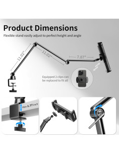 Soporte ajustable para iPad LULULOOK de aluminio 4.7-13" 2
