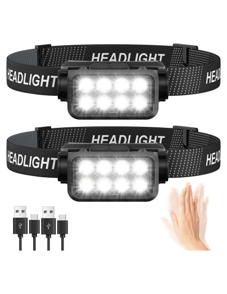 Linterna Frontal Recargable Sogdeco 2500 Lúmenes 2-Pack Linterna Frontal Recargable Sogdeco 2500 Lúmenes 2-Pack