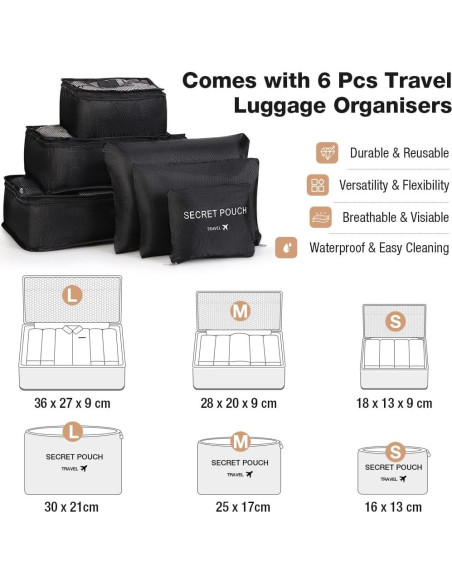 Bolsa de Ropa Grande Lekespring 64x27.9x32 cm Negra Bolsa de Ropa Grande Lekespring 64x27.9x32 cm Negra