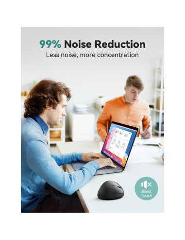 Ratón Ergonómico TECKNET Inalámbrico 4800 DPI Negro