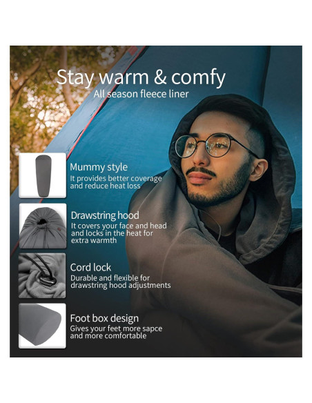 Forro de Saco de Dormir Litume E629 Franela 215x81cm