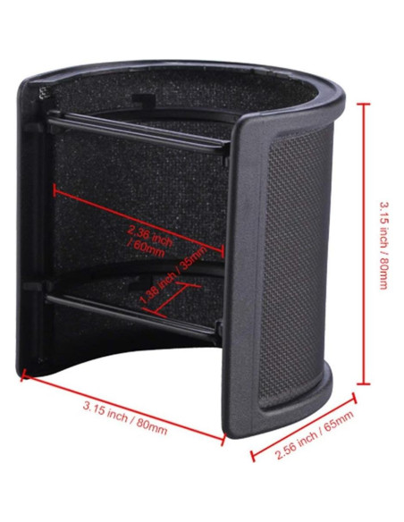 Soporte de choque y filtro anti-pop para micrófono 46-51mm