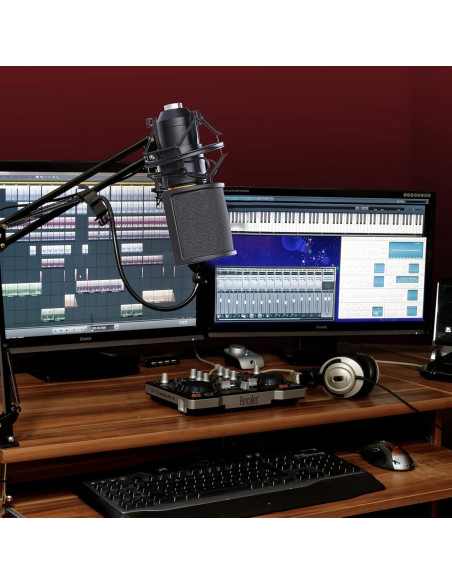 Soporte de choque y filtro anti-pop para micrófono 46-51mm