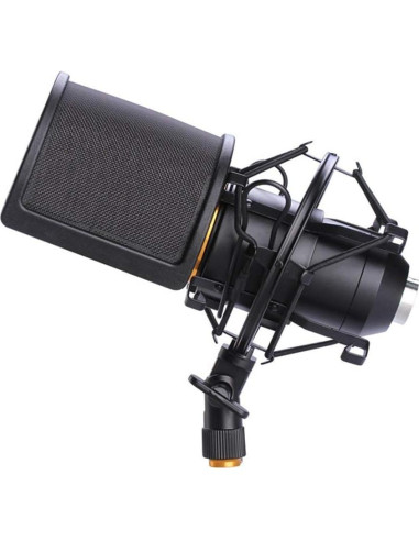 Soporte de choque y filtro anti-pop para micrófono 46-51mm