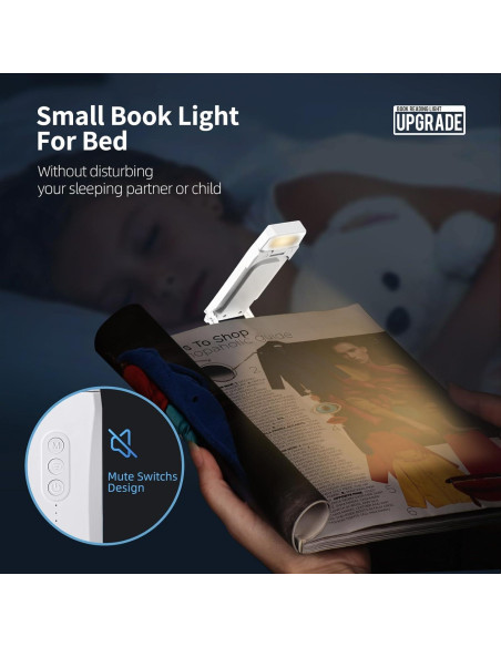 Luz de Lectura Recargable USB EGWASER Blanca 3 Modos LED