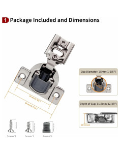 Bisagras de Cierre Suave STIANC 1/2" 2 Paquetes 105 Grados 2