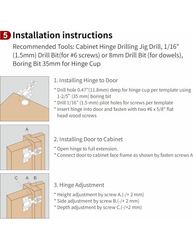 Bisagras de Cierre Suave STIANC 1/2" 2 Paquetes 105 Grados