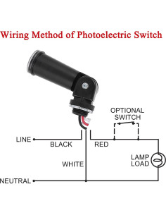 Interruptor Fotoeléctrico Exterior Lelukee 120V AC IP65 2