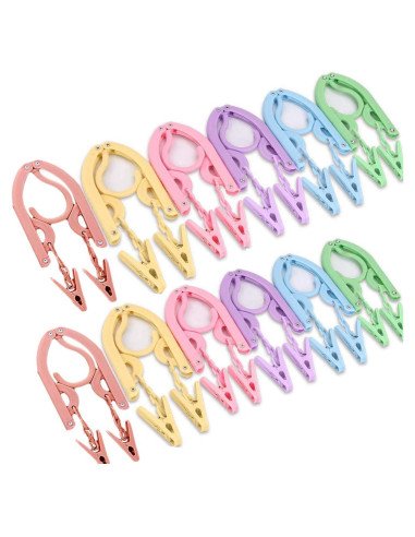 Perchas de Viaje YOUOWO 12 Pcs Plegables Antideslizantes