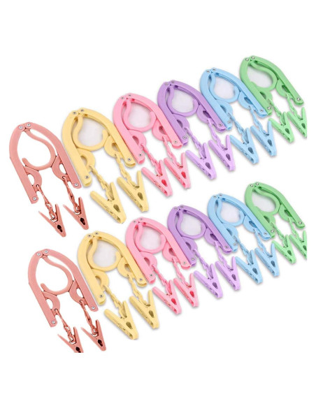 Perchas de Viaje YOUOWO 12 Pcs Plegables Antideslizantes