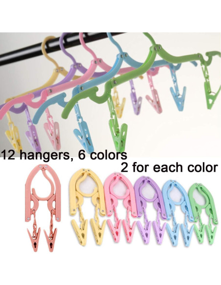 Perchas de Viaje YOUOWO 12 Pcs Plegables Antideslizantes