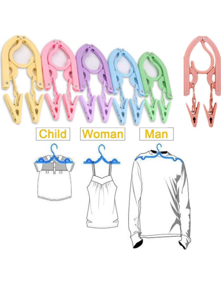 Perchas de Viaje YOUOWO 12 Pcs Plegables Antideslizantes