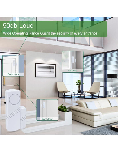 Alarma de Puerta y Ventana FinesHouse 90dB - 10 Paquete