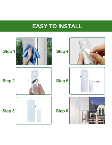 Alarma de Puerta y Ventana FinesHouse 90dB - 10 Paquete