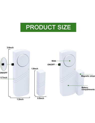 Alarma de Puerta y Ventana FinesHouse 90dB - 10 Paquete