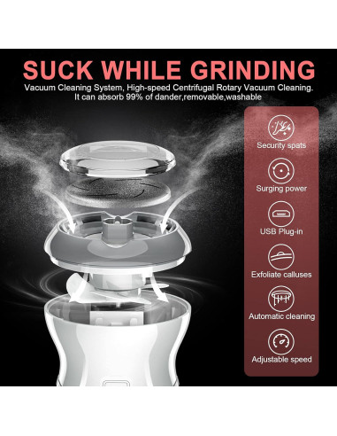 Removedor de Callos Eléctrico HQISTAR con Aspiración y 3 Cabezas