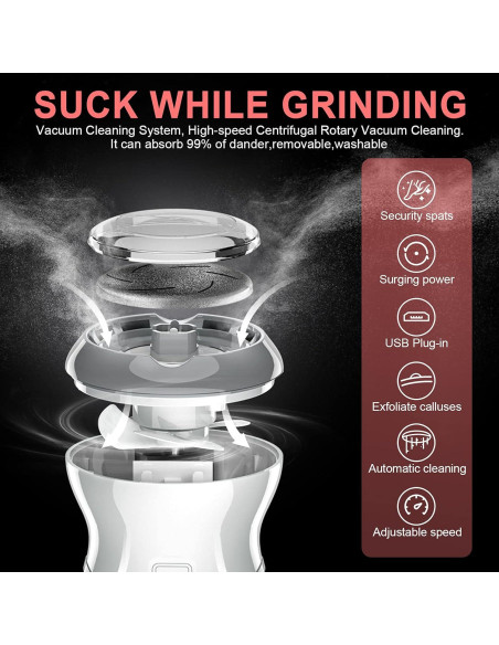 Removedor de Callos Eléctrico HQISTAR con Aspiración y 3 Cabezas Removedor de Callos Eléctrico HQISTAR con Aspiración y 3 Cabezas