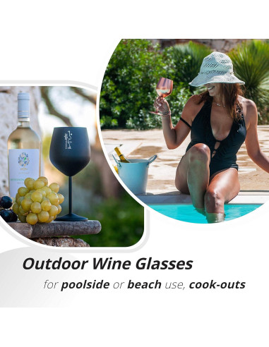 Vasos de Vino de Acero Inoxidable Gusto Nostro - 532 ml - Juego de 2