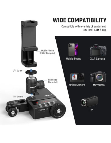 Dolly de Cámara Motorizado Neewer DL200 con Control App