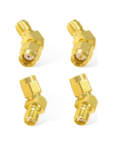 Kit Adaptador SMA a RP-SMA 45 Grados Wlaniot - 4 Piezas