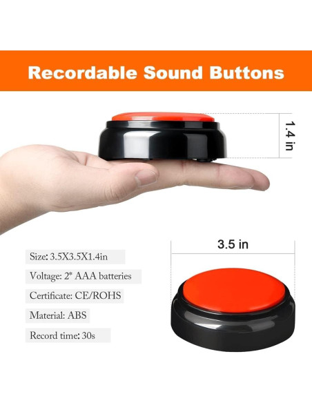 Botón Grabable de Voz Changhe M5 - 30 Segundos Rojo