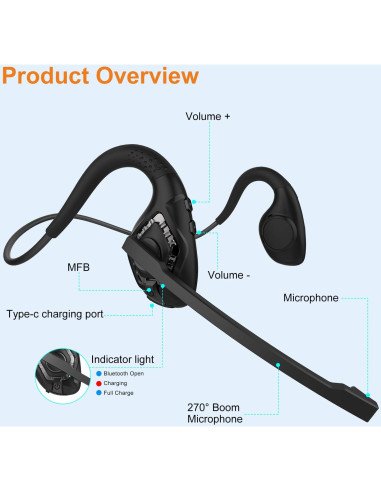Auricular Inalámbrico Golvery G2 Bluetooth 5.3 con Micrófono