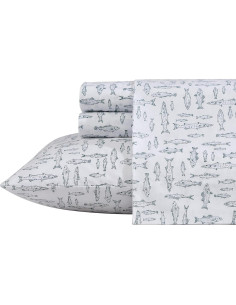 Juego de Sábanas Twin Eddie Bauer 100% Algodón Verde 3 Piezas 2