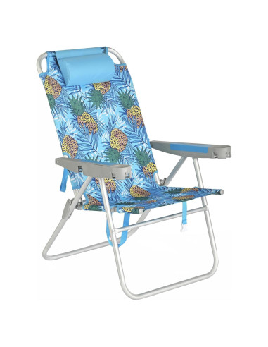 Silla de Playa Plegable Sunnyfeel Azul 5 Posiciones 227 KG
