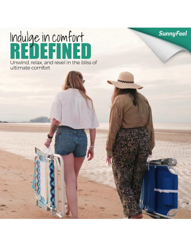 Silla de Playa Plegable Sunnyfeel Azul 5 Posiciones 227 KG