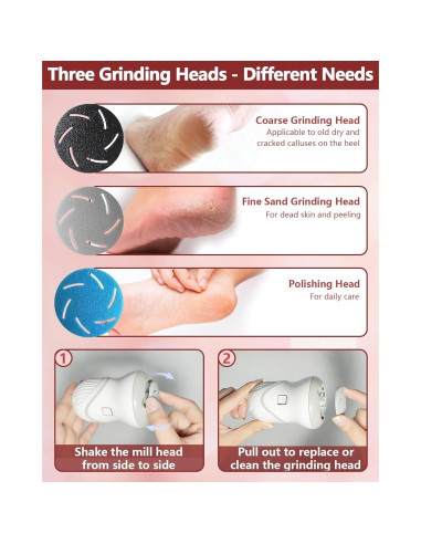 Removedor de Callos Eléctrico NKJVE con Aspiradora y 6 Cabezas