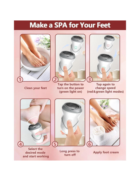 Removedor de Callos Eléctrico NKJVE con Aspiradora y 6 Cabezas Removedor de Callos Eléctrico NKJVE con Aspiradora y 6 Cabezas