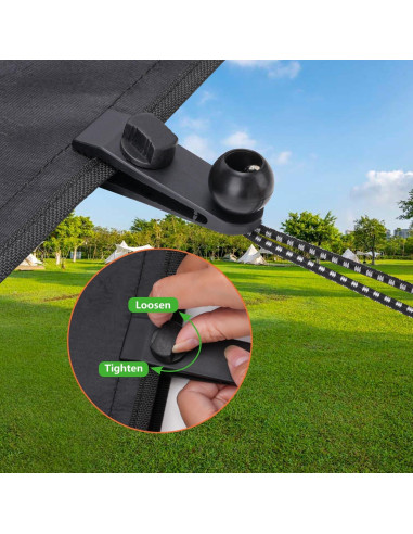 Pinzas para Lonas Sudopru 14 Pcs Clips y Cuerdas Impermeables