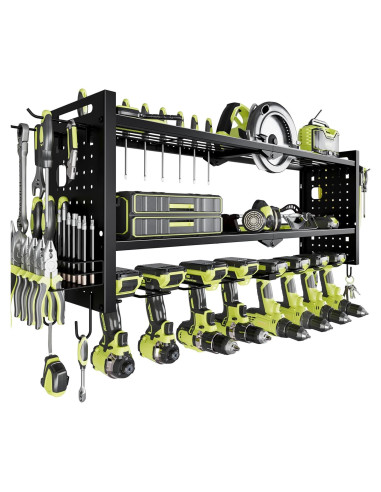 Organizador de Herramientas Montado en Pared NattyDot 3 Estantes Negro