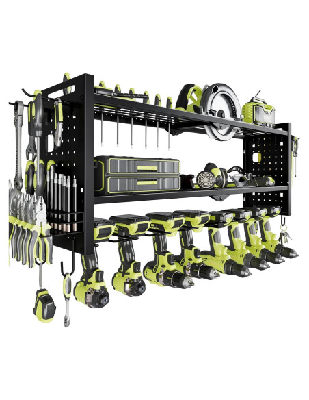 Organizador de Herramientas Montado en Pared NattyDot 3 Estantes Negro