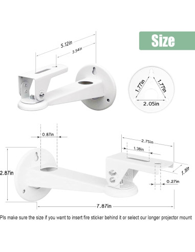Soporte de Pared para Mini Proyector 2-Be-Best Blanco 20cm