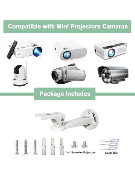 Soporte de Pared para Mini Proyector 2-Be-Best Blanco 20cm