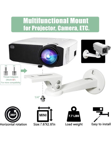 Soporte de Pared para Mini Proyector 2-Be-Best Blanco 20cm