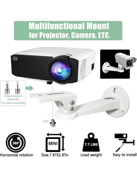 Soporte de Pared para Mini Proyector 2-Be-Best Blanco 20cm