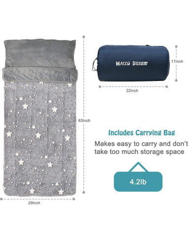 Saco de dormir para niños hallo bunny KSB-002 gris 160x74cm