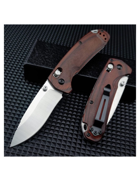 Cuchillo Plegable HUAAO 7" Acero D2 Mango de Madera Cuchillo Plegable HUAAO 7" Acero D2 Mango de Madera
