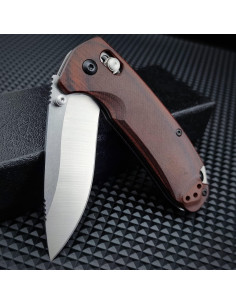 Cuchillo Plegable HUAAO 7" Acero D2 Mango de Madera 2